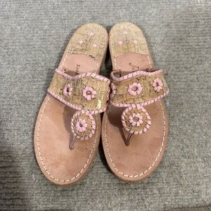 Jack Rogers "Jacks" Flat Sandals Cork and Pink size 9
